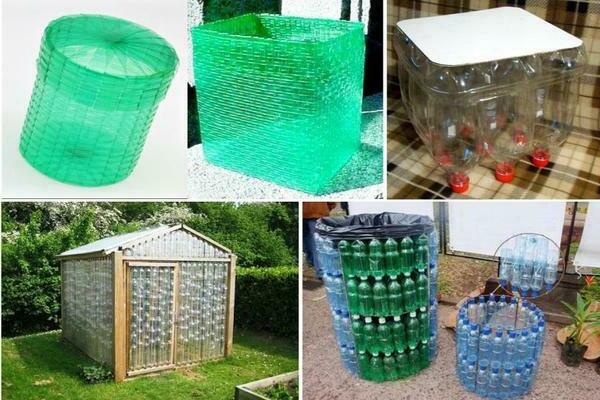 from plastic bottles for garden photo