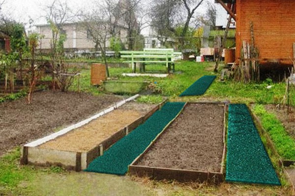 rubber paths between beds