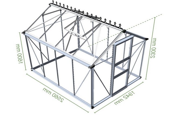 mga guhit ng greenhouse pipe